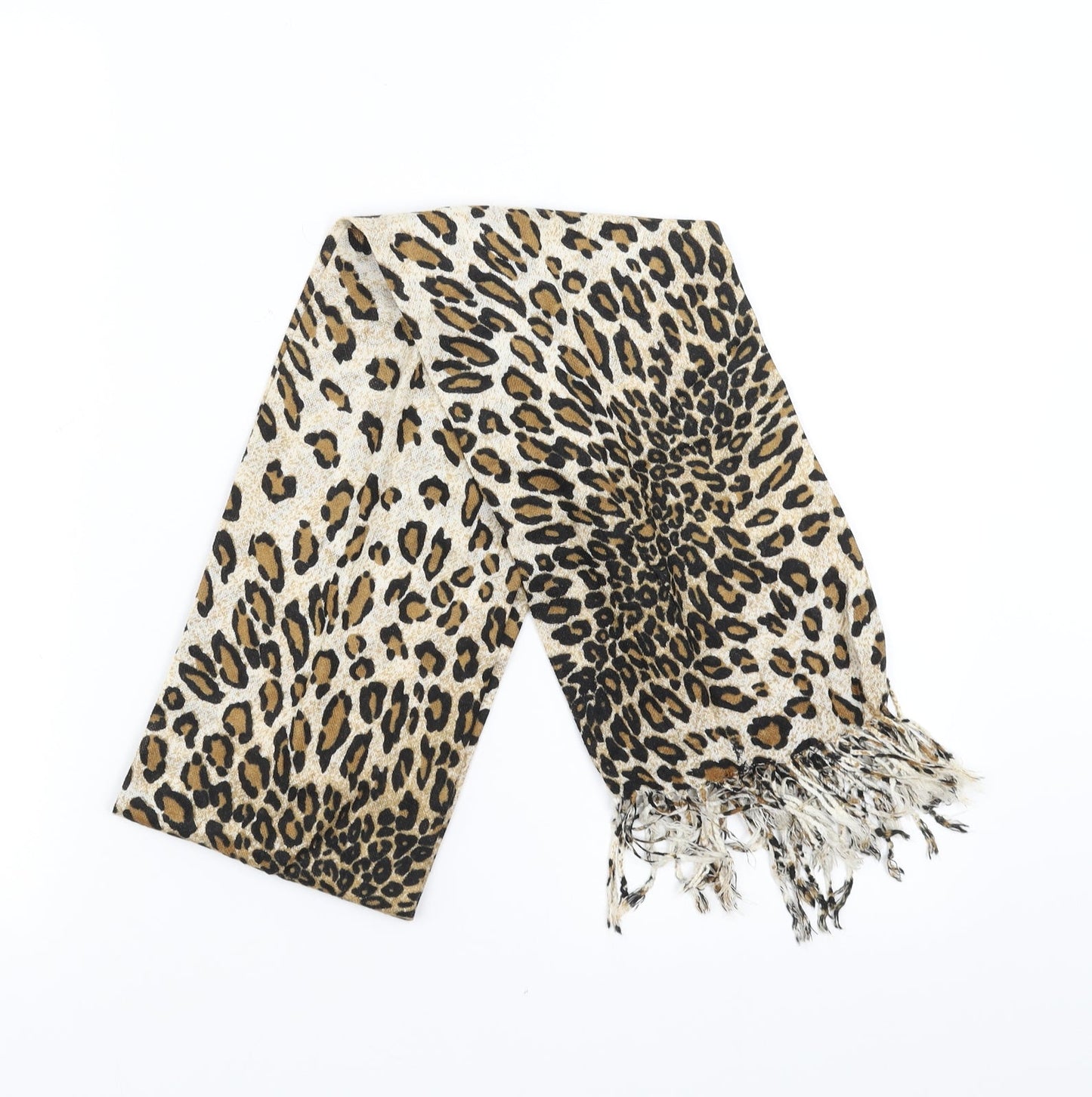 Preworn Womens Brown Animal Print Scarf