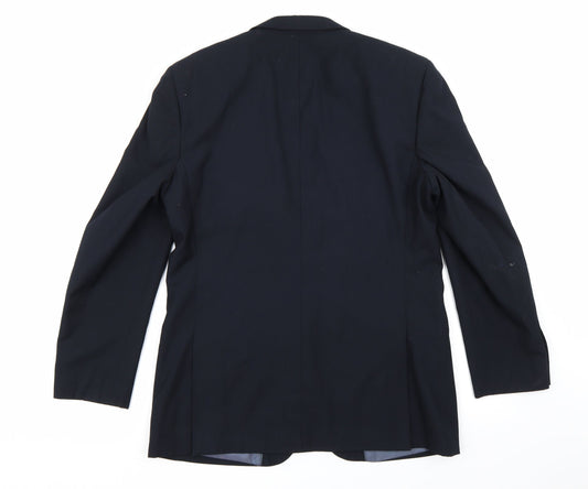 F&F Mens Blue Striped Rayon Jacket Suit Jacket Size 42