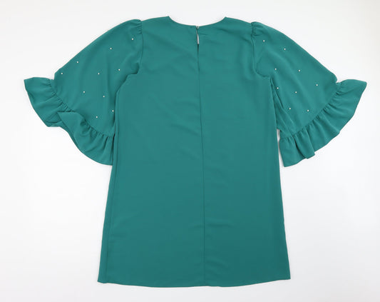 Primark Womens Green Chiffon A-Line Size 14