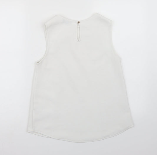 Womens UK Size 8 Papaya White Basic Tank