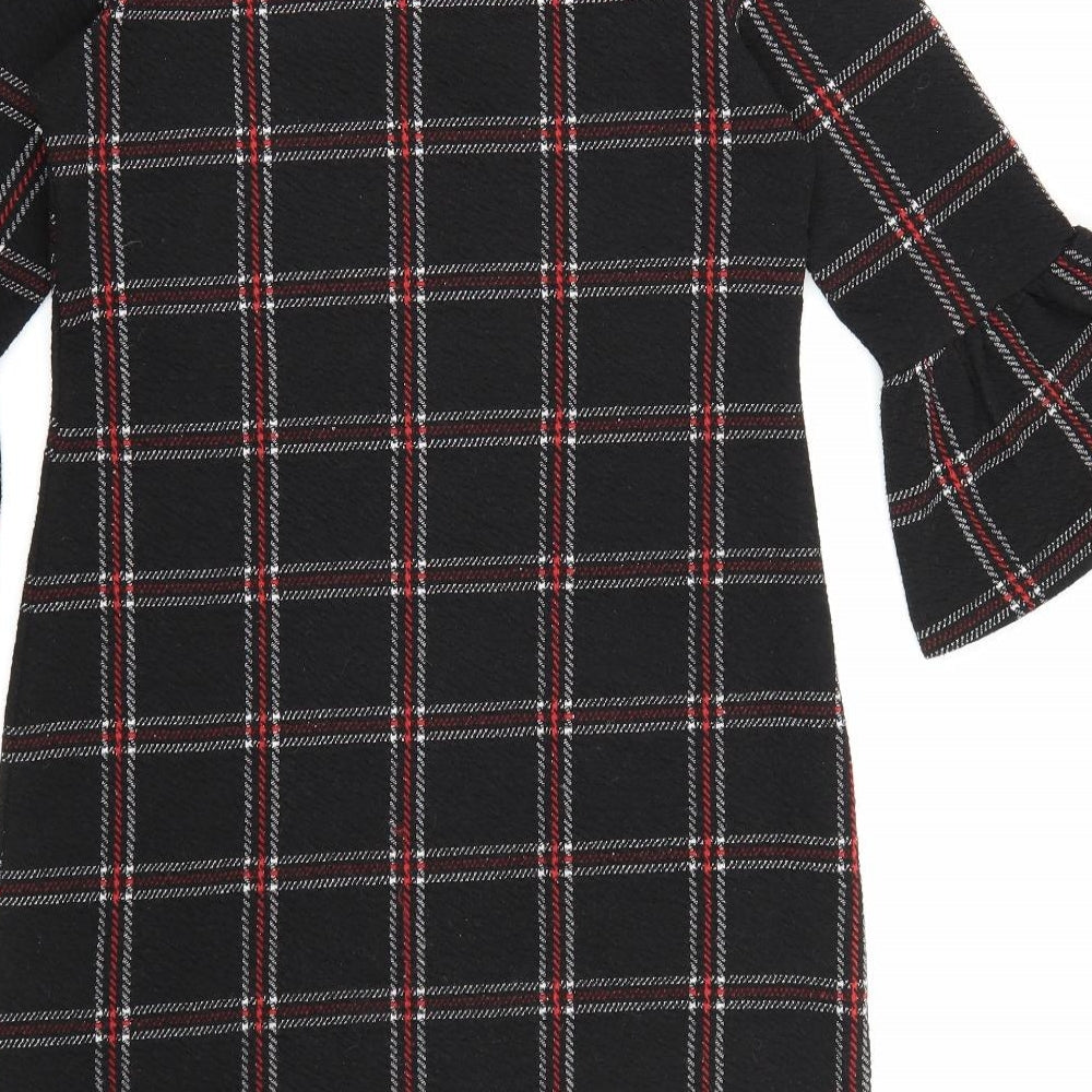 Papaya Womens Beige Check A-Line Size 8 - Flared Sleeves