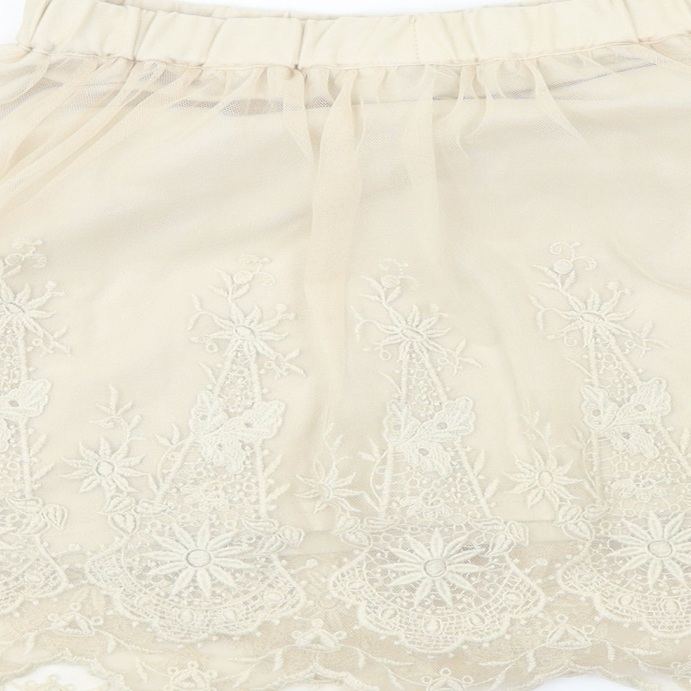 H&M Womens Beige A-Line Skirt Size 8