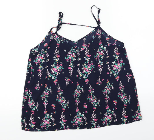 Primark Womens Blue Floral Basic Blouse Size 12