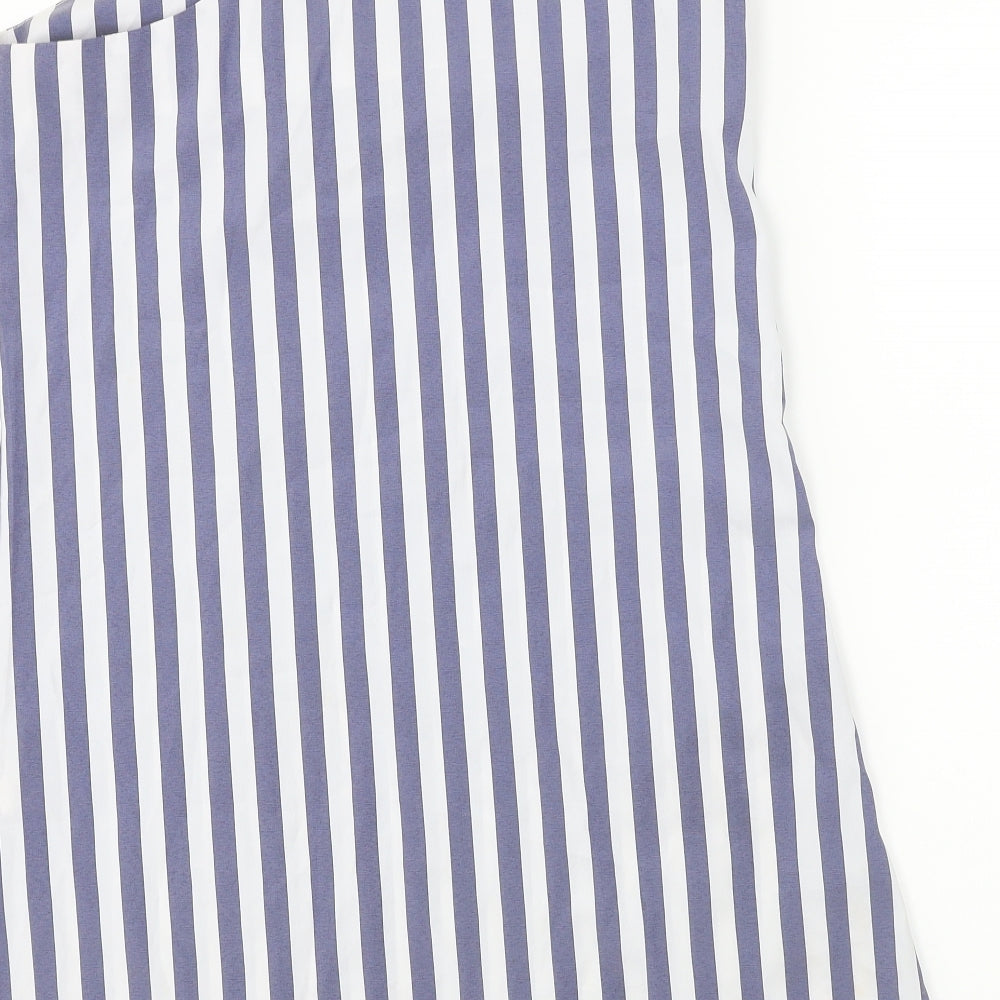 SheIn Womens White Striped Basic Blouse Size XS