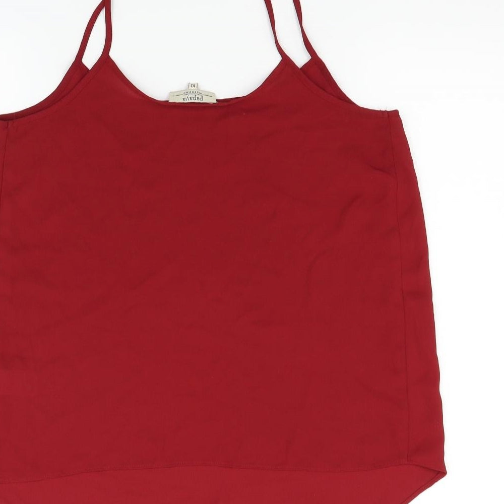 Papaya Womens Red Basic Tank Size 10