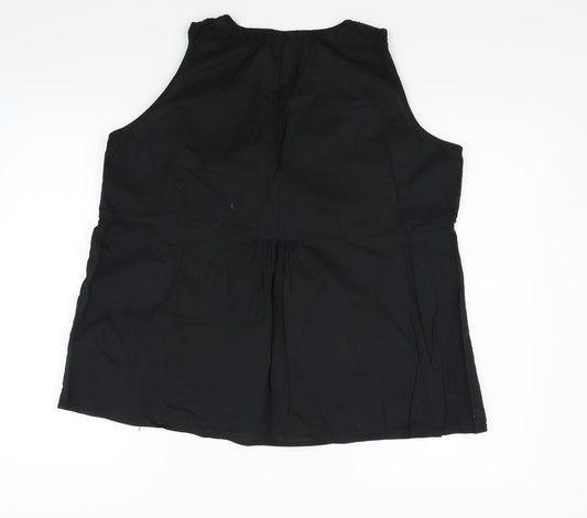 Mia Moda Womens Black Basic T-Shirt Size 18