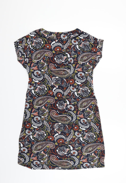 NEXT Womens Blue Geometric Fit & Flare Size 12