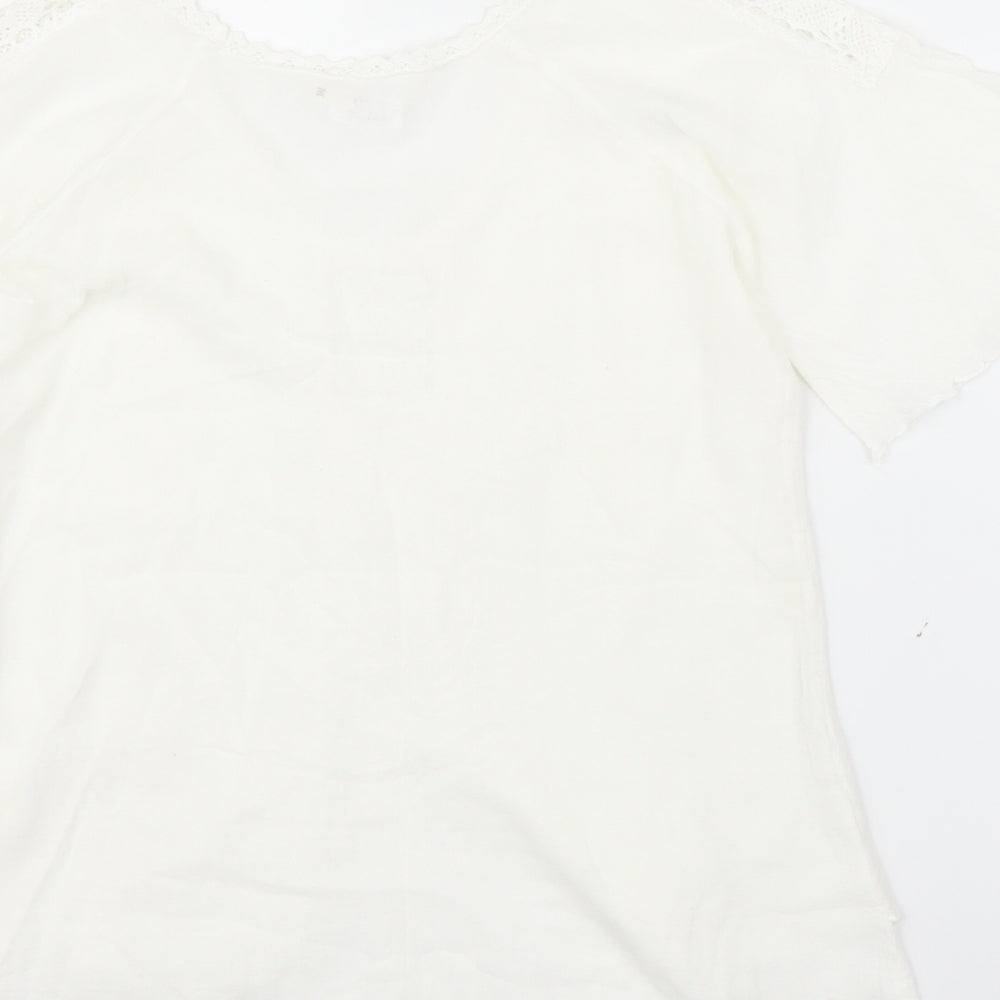 A Costa Womens White Basic Blouse Size M