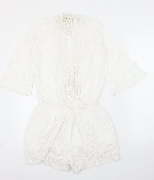 F&F Womens White   Romper One-Piece Size 8