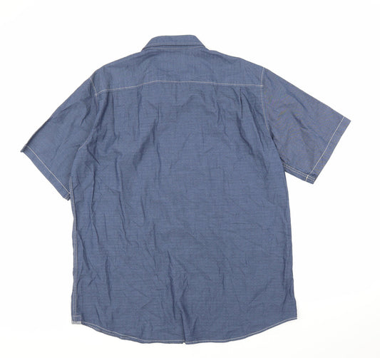 Weatherproof Mens Blue Button-Up Size XL
