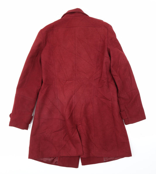 Pull&Bear Womens Purple Overcoat Coat Size M