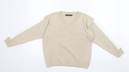 I SAW IT FIRST Womens Beige Knit Pullover Jumper Size M