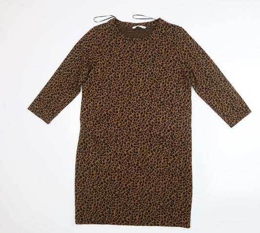 Tu Womens Black Animal Print Mini Size 12