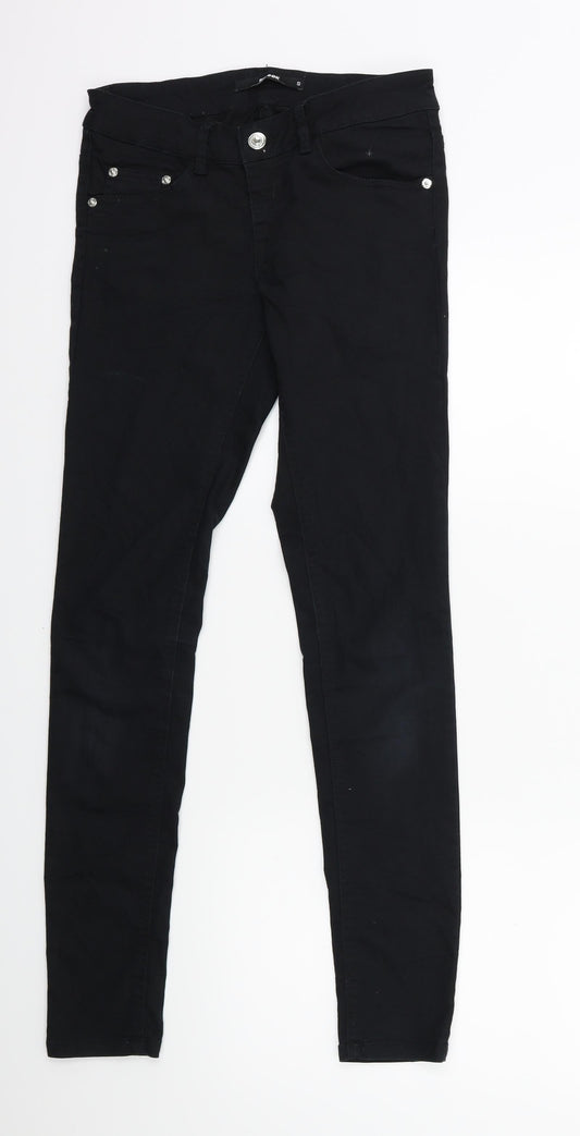 Womens UK Size S Bik bok Regular Fit Skinny Black Jeans