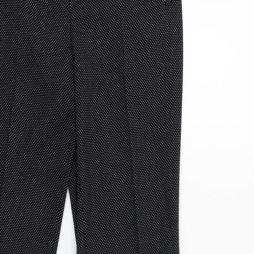 Dunnes Stores Womens Black Polka Dot Trousers Size 14 L27 in