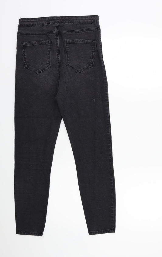 Denim & Co. Womens Black Denim Skinny Jeans Size 10 L25 in