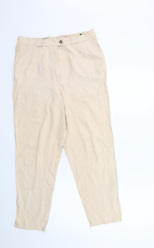 Womens UK Size 18 C&A Regular Fit Beige Trousers