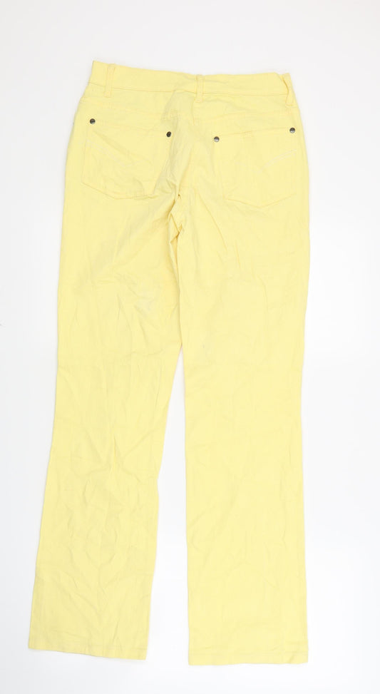 Gina Benotti Womens Yellow Denim Straight Jeans Size 8 L28 in