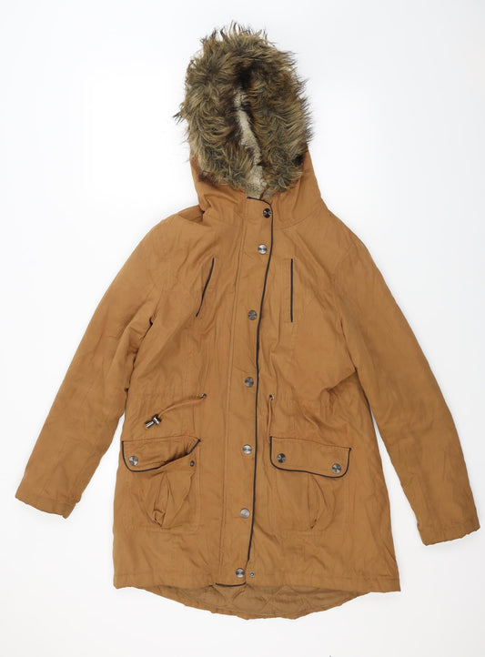 Womens UK Size 8 Atmosphere Brown Parka Coat
