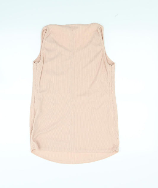 Womens UK Size 12 Boohoo Pink Basic Tank