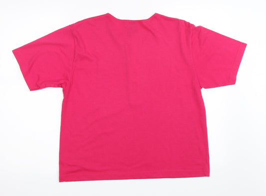 Womens UK Size 16 Canada Pink Basic T-Shirt