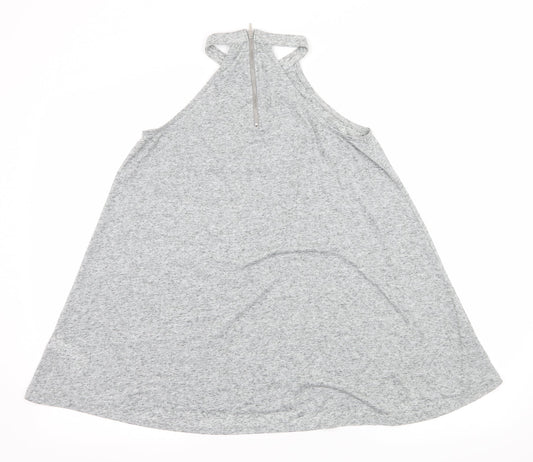 Womens UK Size 6 New Look Grey Basic Tank