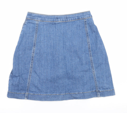 Missguided Womens Blue  Denim A-Line Skirt Size 8