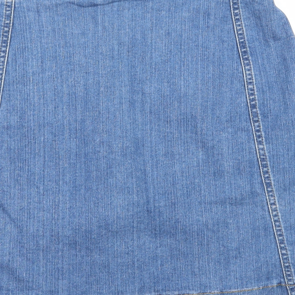 Missguided Womens Blue Denim A-Line Skirt Size 8