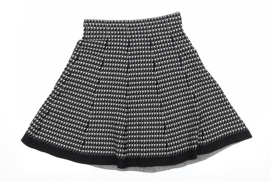 Vila Milano Womens Black Houndstooth Knit Flare Skirt Size S