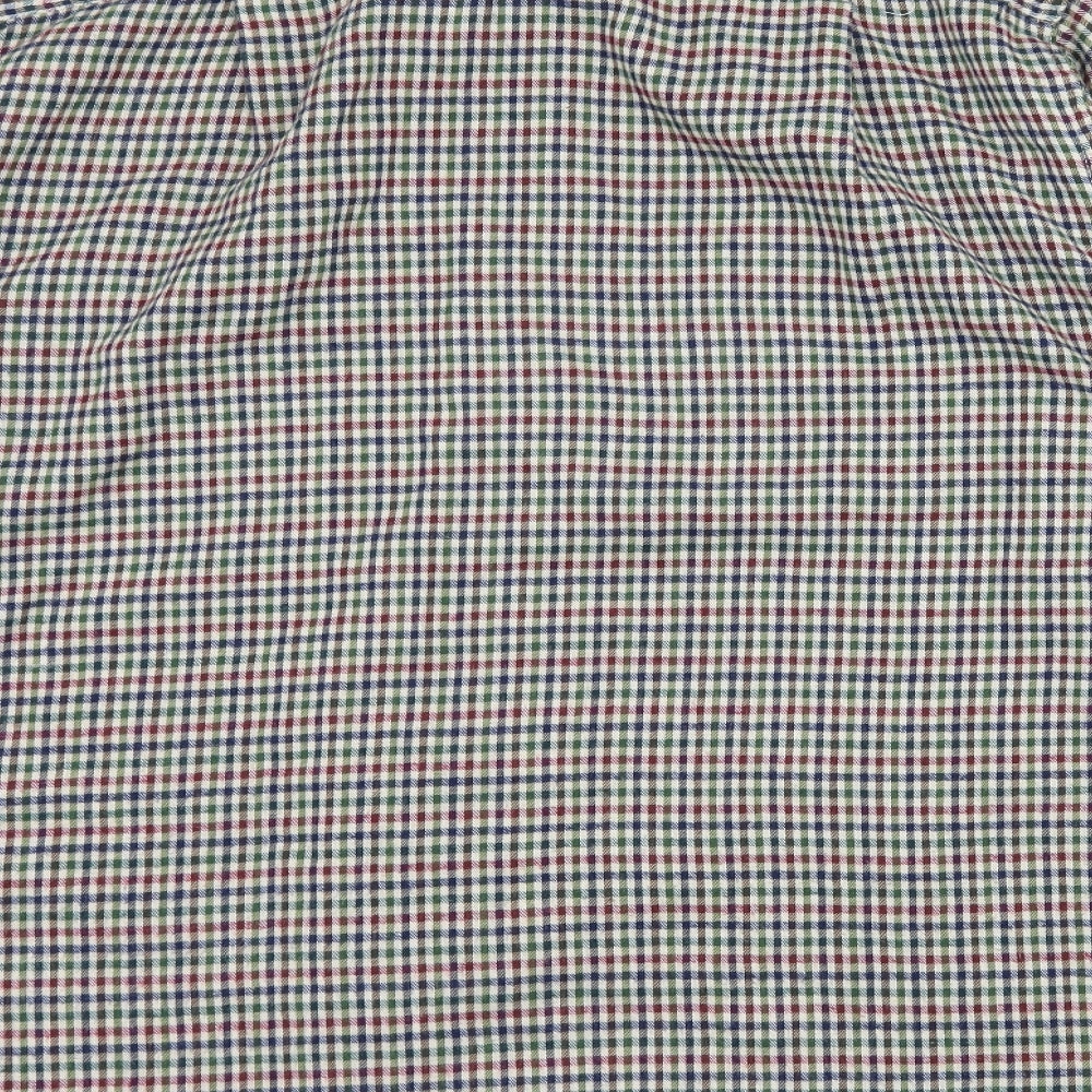 Tom Hagan Mens Beige Check Button-Up Size M