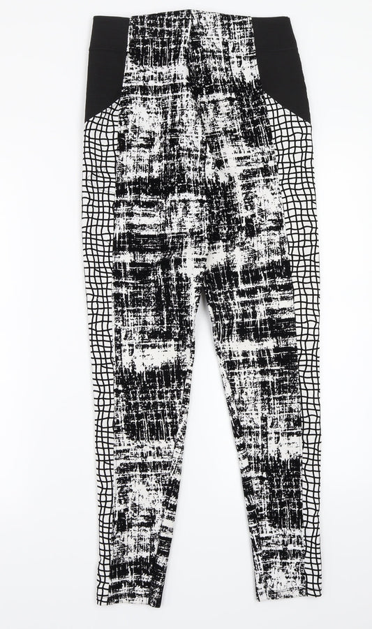 River Island Womens White Geometric Jegging Trousers Size 10 L29 in