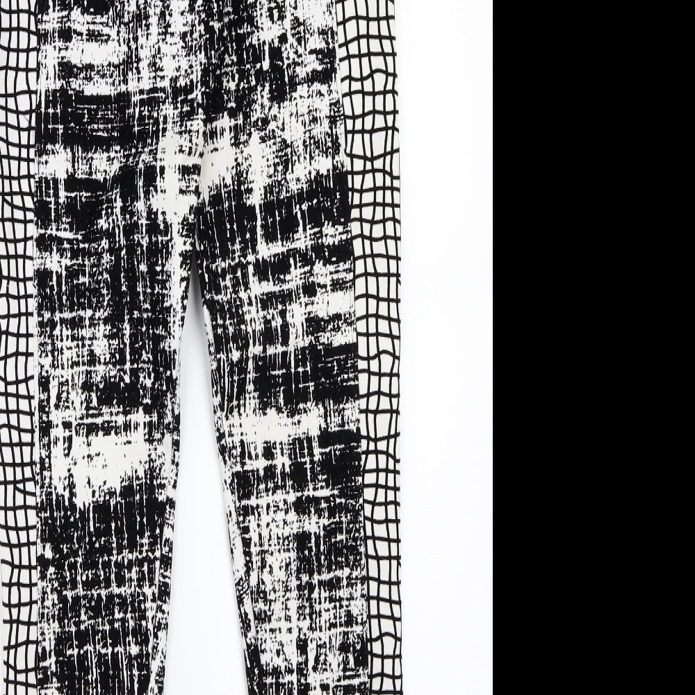 River Island Womens White Geometric Jegging Trousers Size 10 L29 in