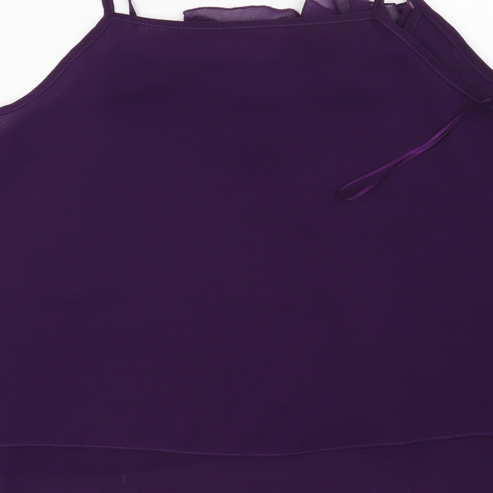 Womens UK Size 12 Apricot Purple Basic Blouse