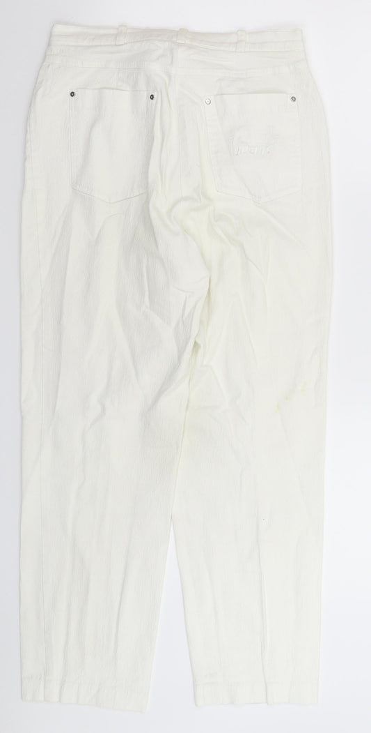 Basler Womens White Extra Slim Cotton Jeans Size 14