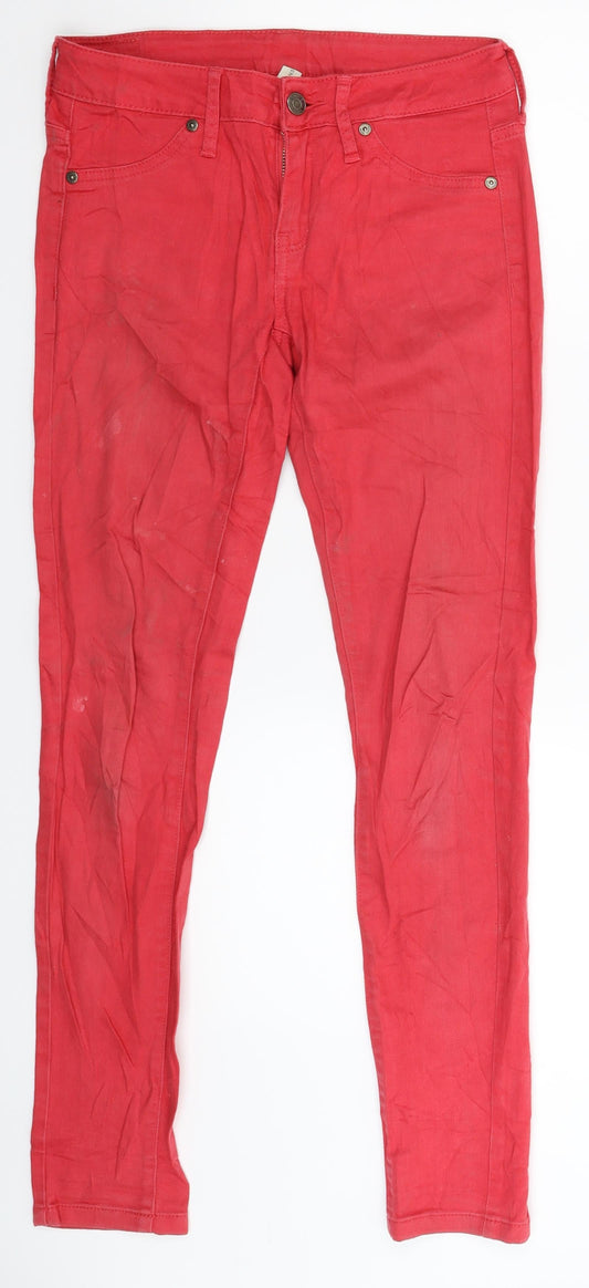 Womens UK Size 6 Mango Extra-Slim Fit Jegging Red Jeans