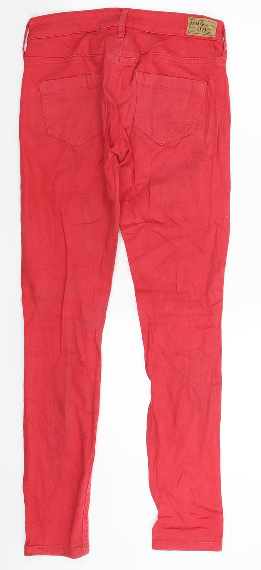 Mango Womens Red  Denim Jegging Jeans Size 6 L29 in