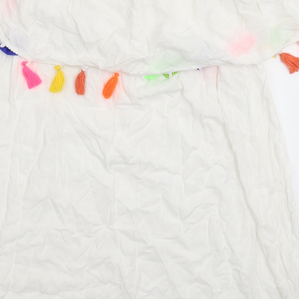 Boohoo Womens White Basic Blouse Size 8