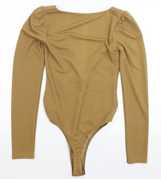 PRETTYLITTLETHING Womens Beige Bodysuit One-Piece Size 10