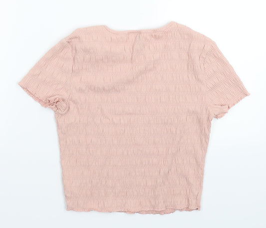 Divided Womens Pink Basic T-Shirt Size S