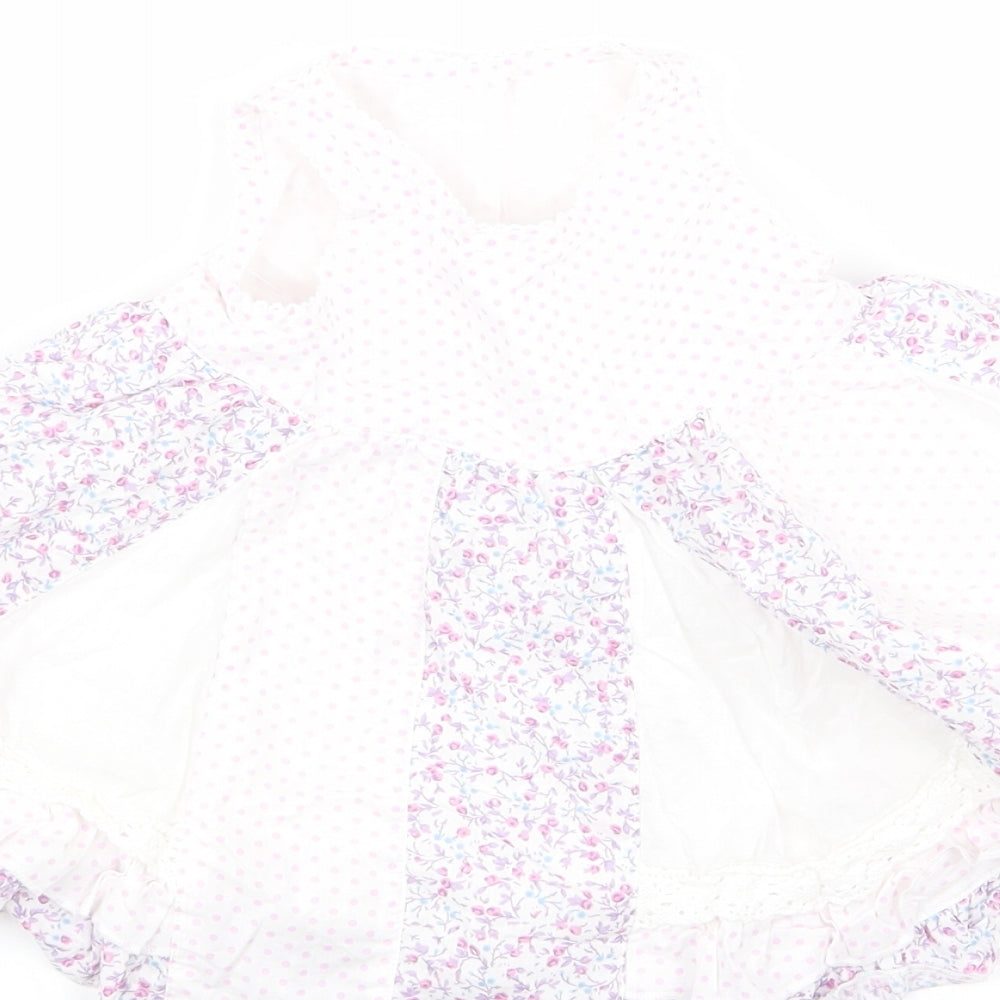 George Girls White Floral Fit & Flare Size 3-6 Months
