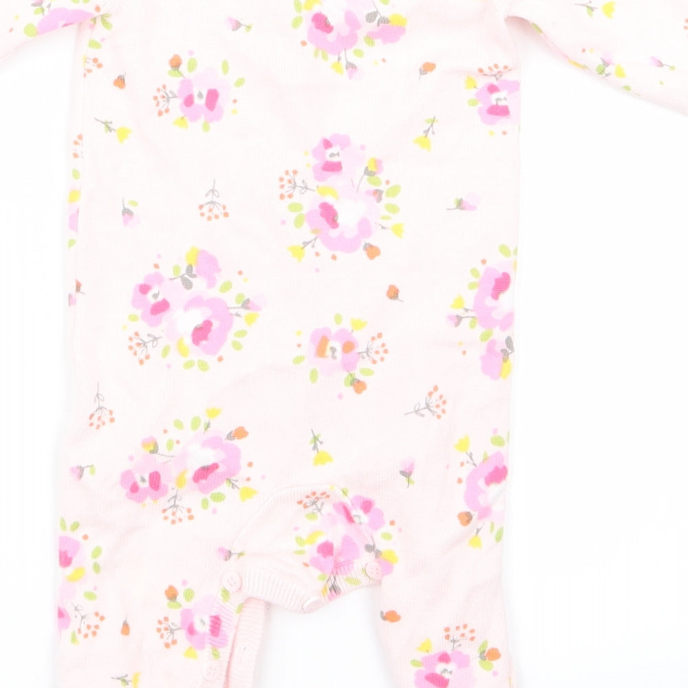mini blub Girls Pink Floral Babygrow One-Piece Size 3-6 Months