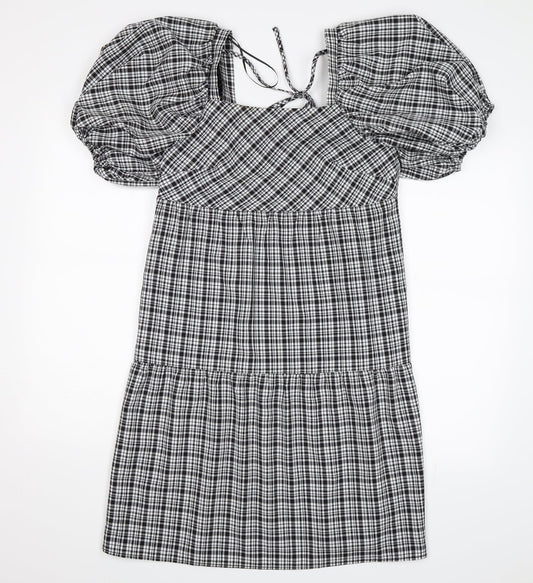 Additional front view of Papaya women’s black check shift, size UK 8