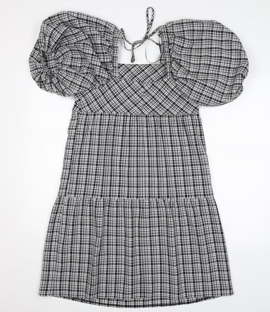 Papaya Womens Black Check Shift Size 8