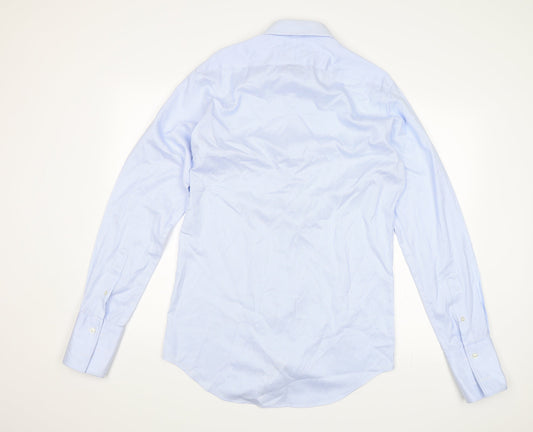 Mens UK Collar Size 36 John Francome Smart Blue Dress Shirt