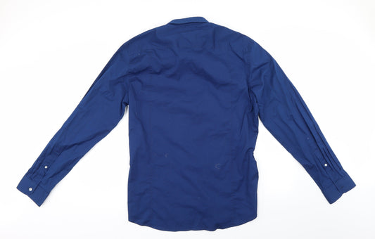 Mens UK Collar Size CR7 Smart Blue Dress Shirt