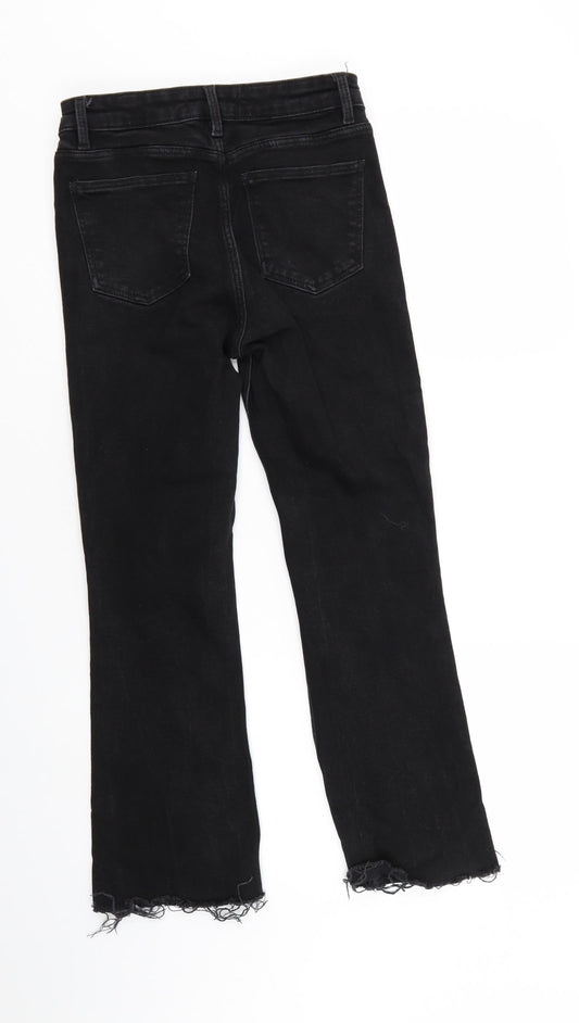 Denim & Co. Womens Black Denim Straight Jeans Size 10 L25 in - Elastic Waist