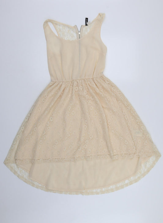 Divided Womens Ivory Floral Ball Gown Size 8 - floral lace detail