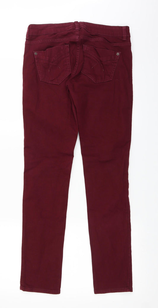 Topshop Womens Red Denim Straight Jeans Size 29 in L30 in