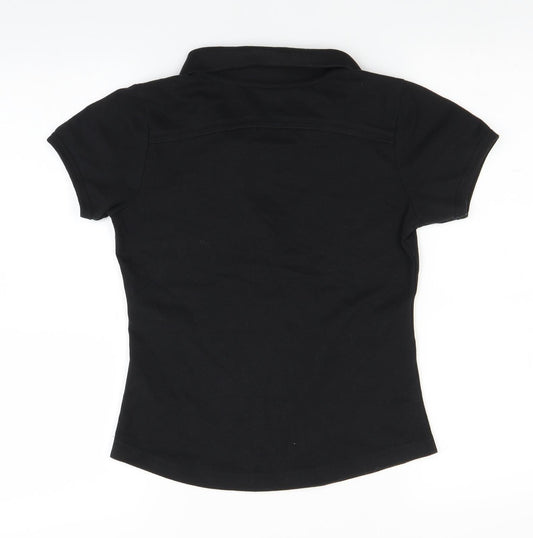 LA Gear Womens Black Basic Polo Size 8