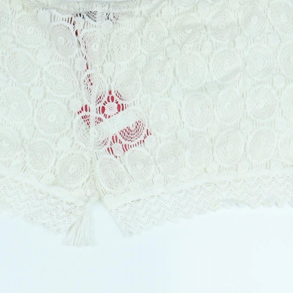 Boohoo Womens White Cut-Off Shorts Size 12